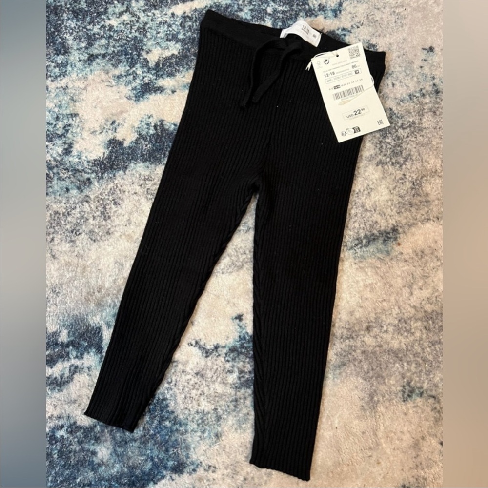 Zara Black Knit Pants NWOT